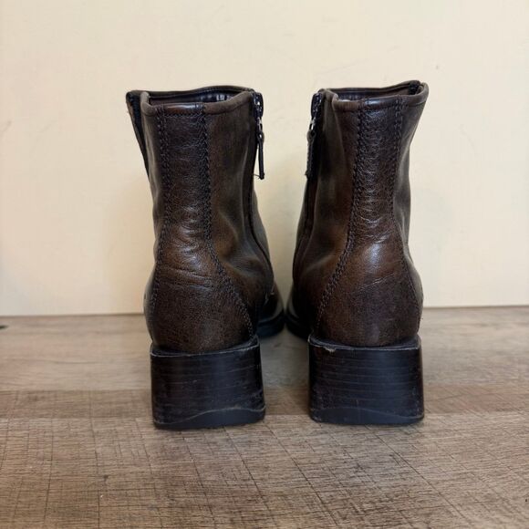 Timberland Leather Ankle Boots Shoes Side Zip Women's Brown Size US 6.5 - Picture 3 of 9
